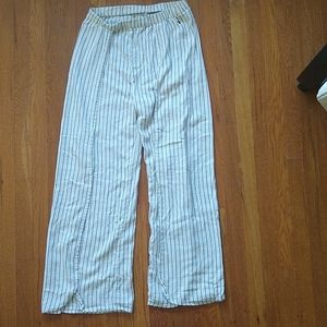 Roxy XS White Striped Beach Pants